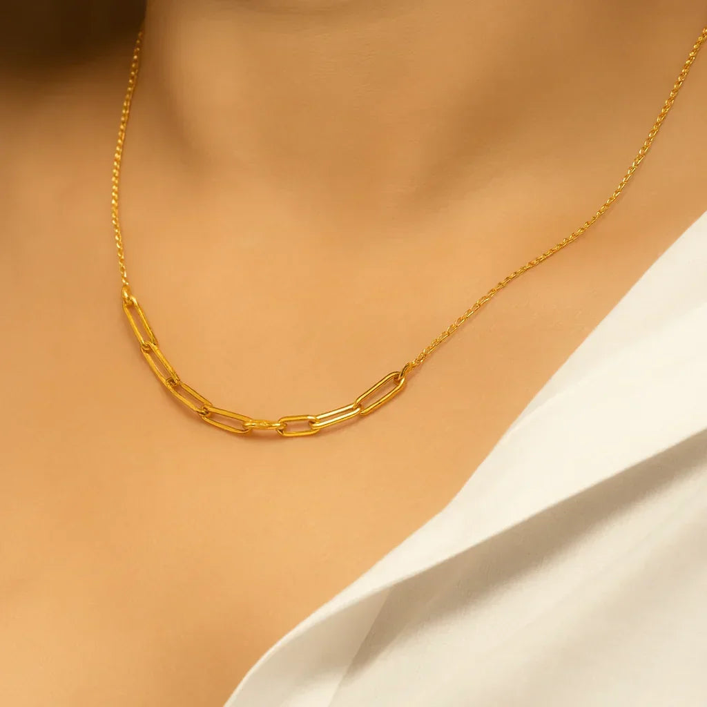 925 Silver Paper Clip Neck Chain - LA TATVA