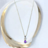 Amethyst Mist Drop Pendant - LA TATVA