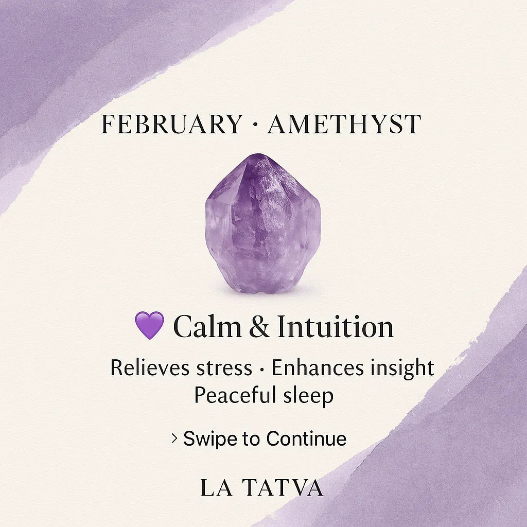 Amethyst Pendant – February Birthstone Pendant - LA TATVA
