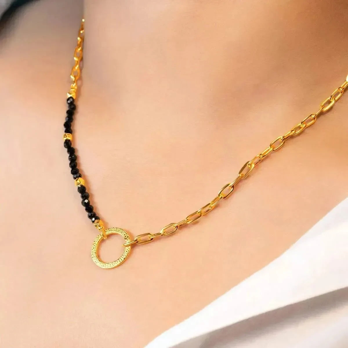 Black Onyx Chain - Stone of Stability - LA TATVA