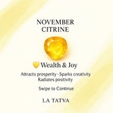 Citrine Pendant – November Birthstone Pendant - LA TATVA
