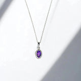 Elegant 925 Silver Amethyst Pendant - LA TATVA