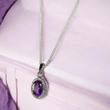 Elegant 925 Silver Amethyst Pendant - LA TATVA
