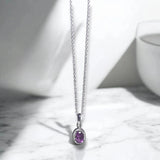 Elegant 925 Silver Amethyst Pendant - LA TATVA