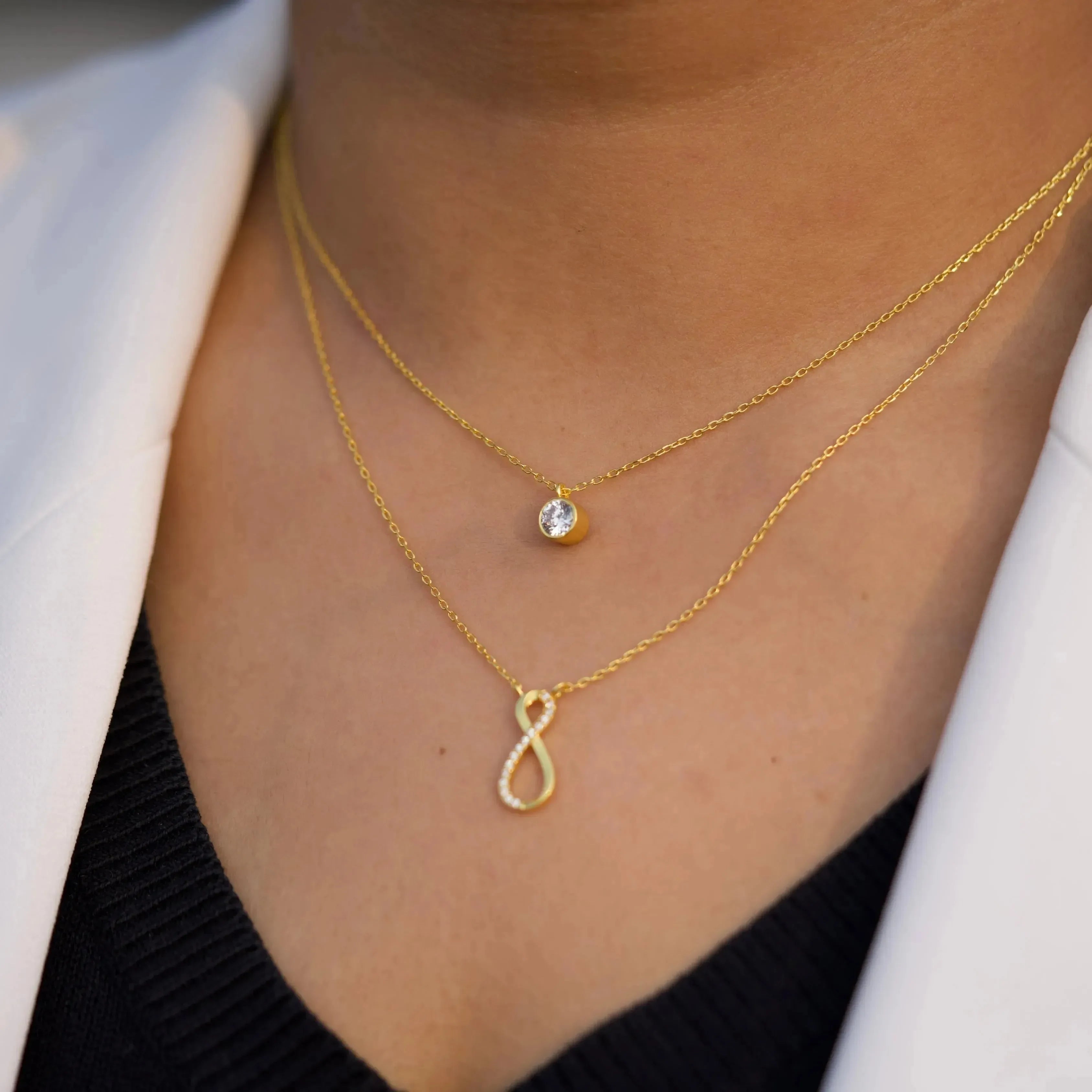 Eternal Infinity Spark Multilayer Necklace Gold – LA TATVA