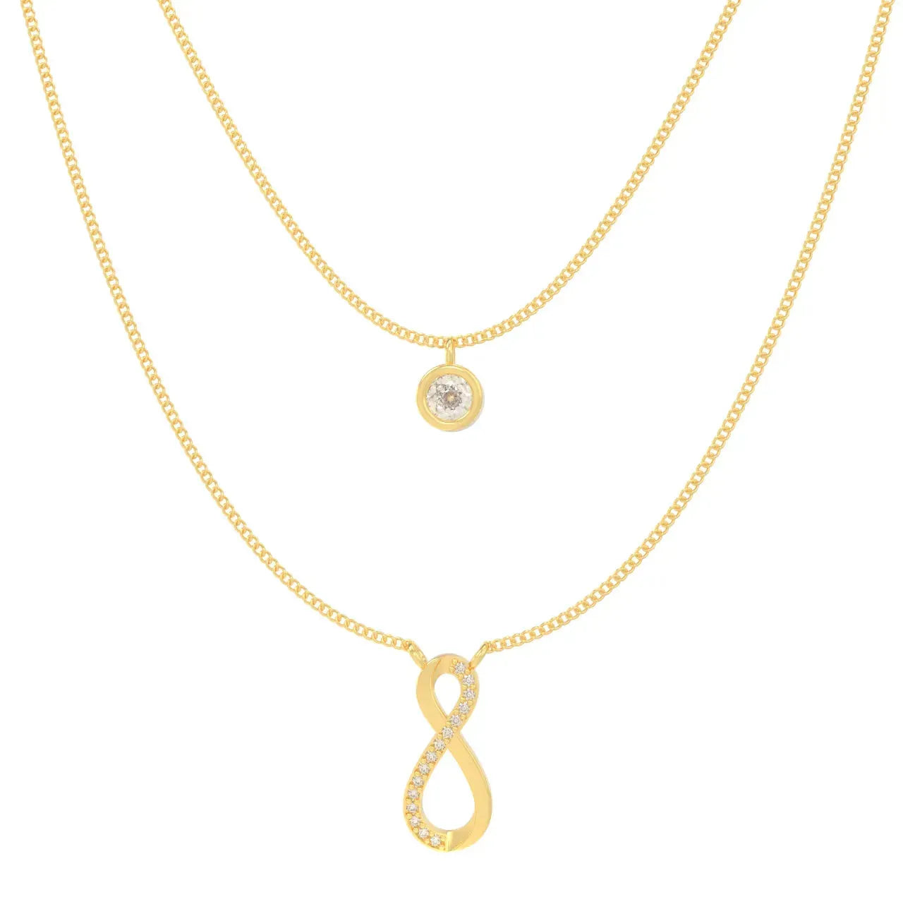 Eternal Infinity Spark Multilayer Necklace - Gold - LA TATVA