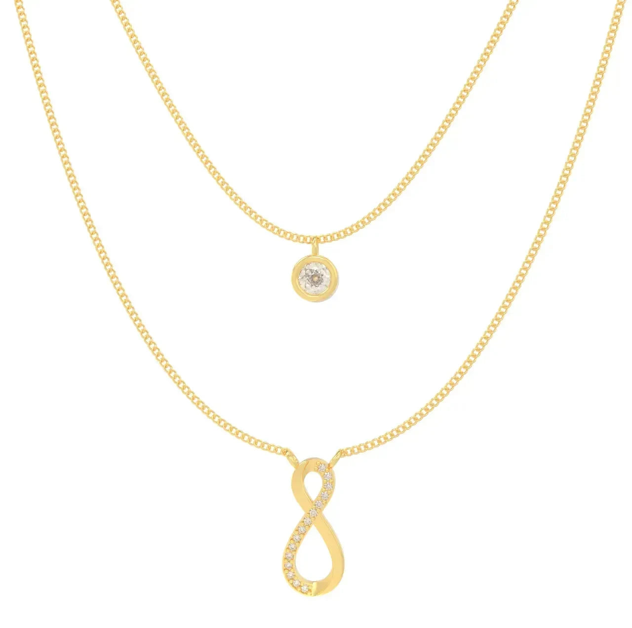 Eternal Infinity Spark Multilayer Necklace - Gold - LA TATVA