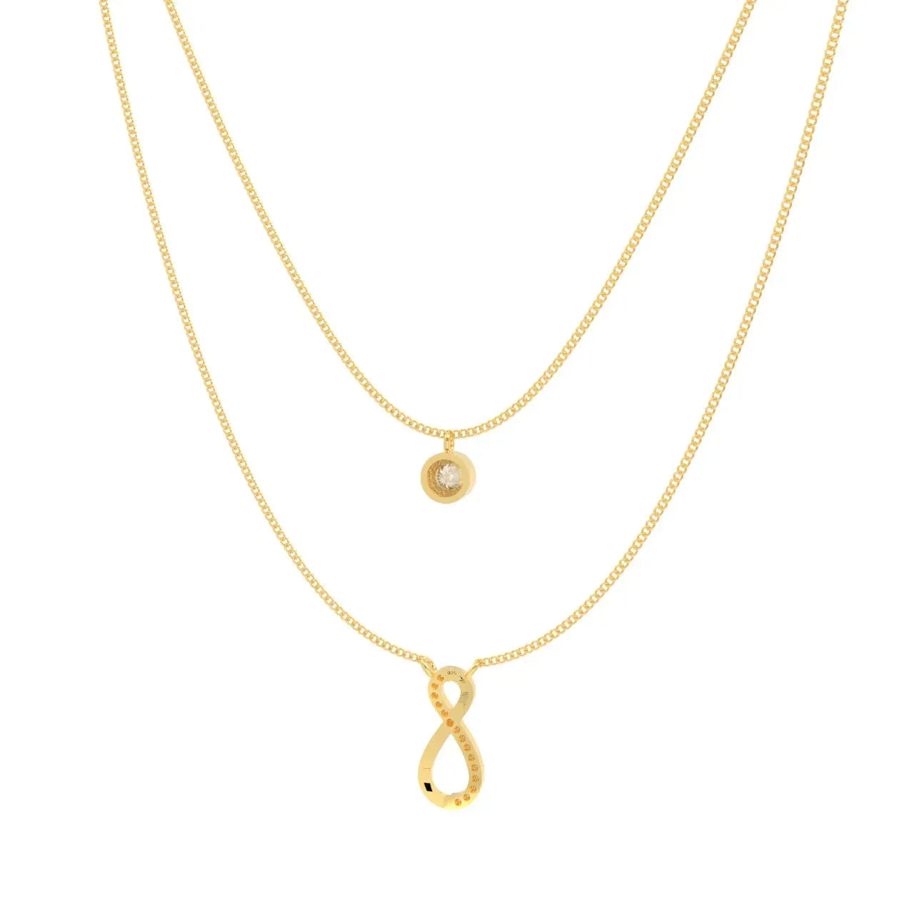 Eternal Infinity Spark Multilayer Necklace - Gold - LA TATVA