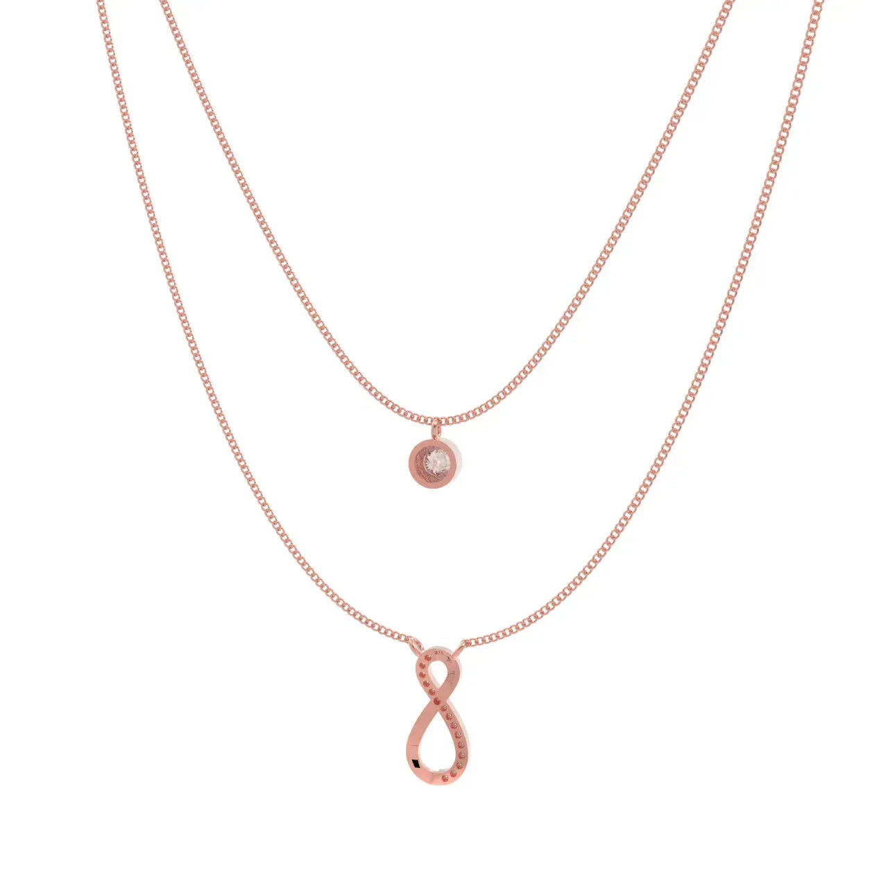 Eternal Infinity Spark Multilayer Necklace - Rose Gold - LA TATVA