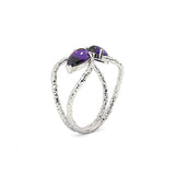Exquisite Silver Amethyst Tiara Ring - LA TATVA