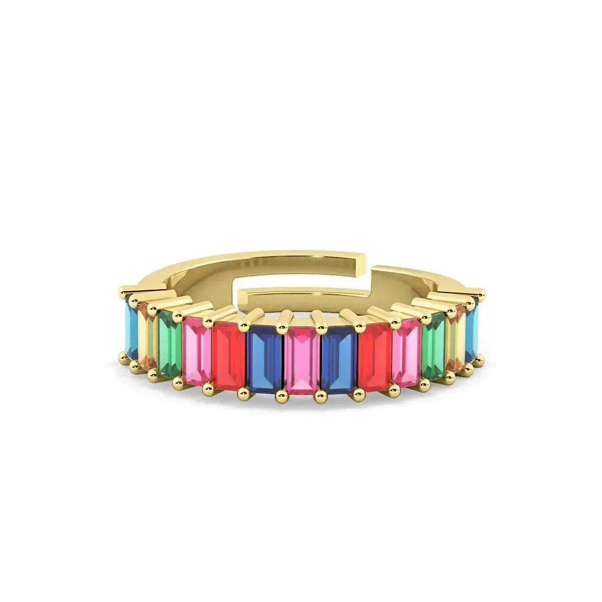 Gold Prism Bliss Ring : Multicolour Band - LA TATVA