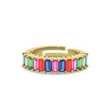 Gold Prism Bliss Ring : Multicolour Band - LA TATVA