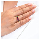 Gold Prism Bliss Ring : Multicolour Band - LA TATVA