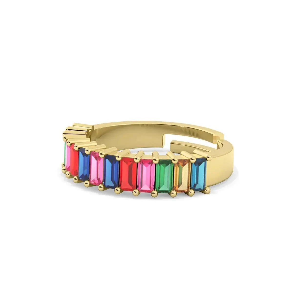 Gold Prism Bliss Ring : Multicolour Band - LA TATVA