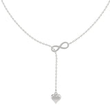 Infinity Heart Sterling Silver Necklace - Silver - LA TATVA