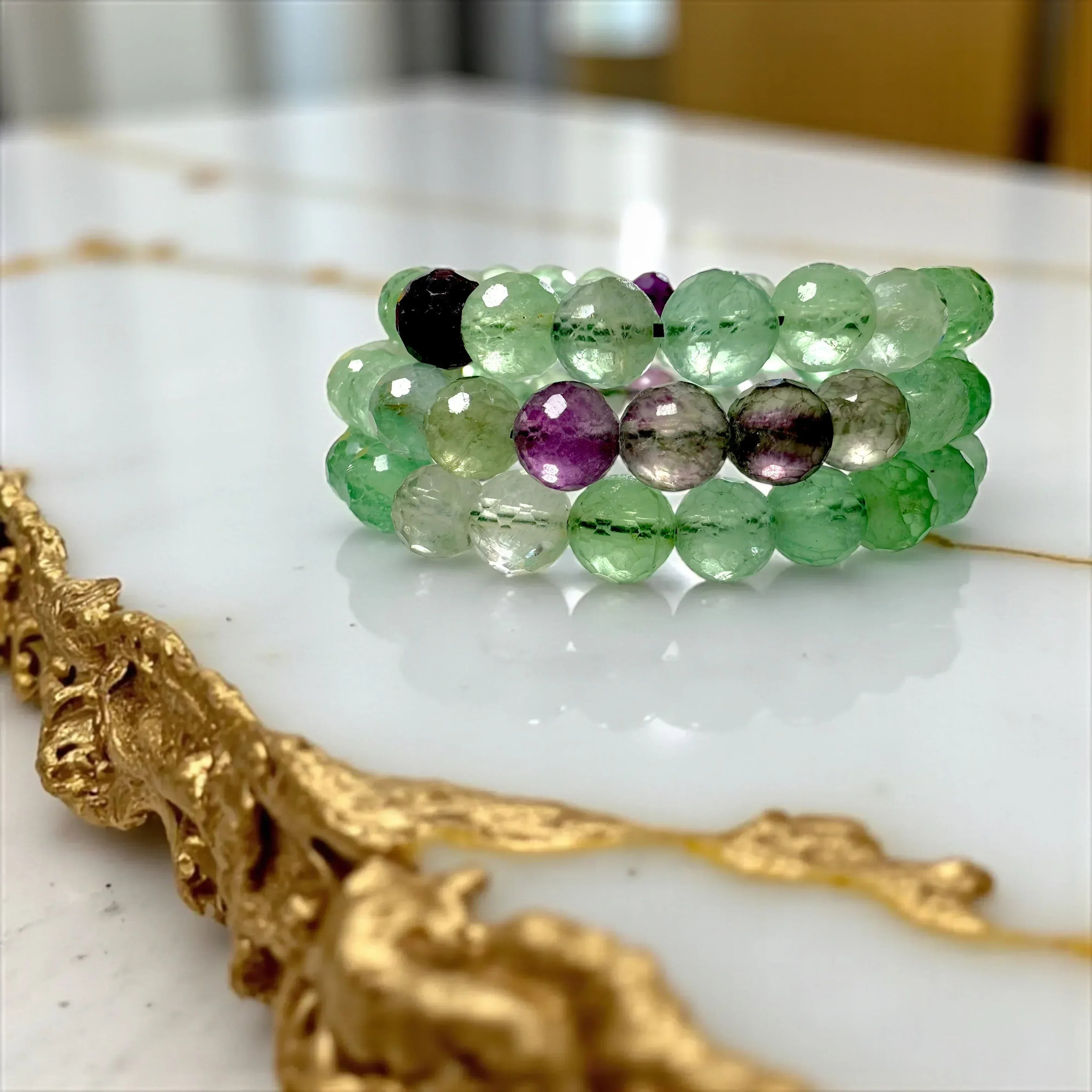 Multi Fluorite Bracelet – Elegant Diamond - LA TATVA