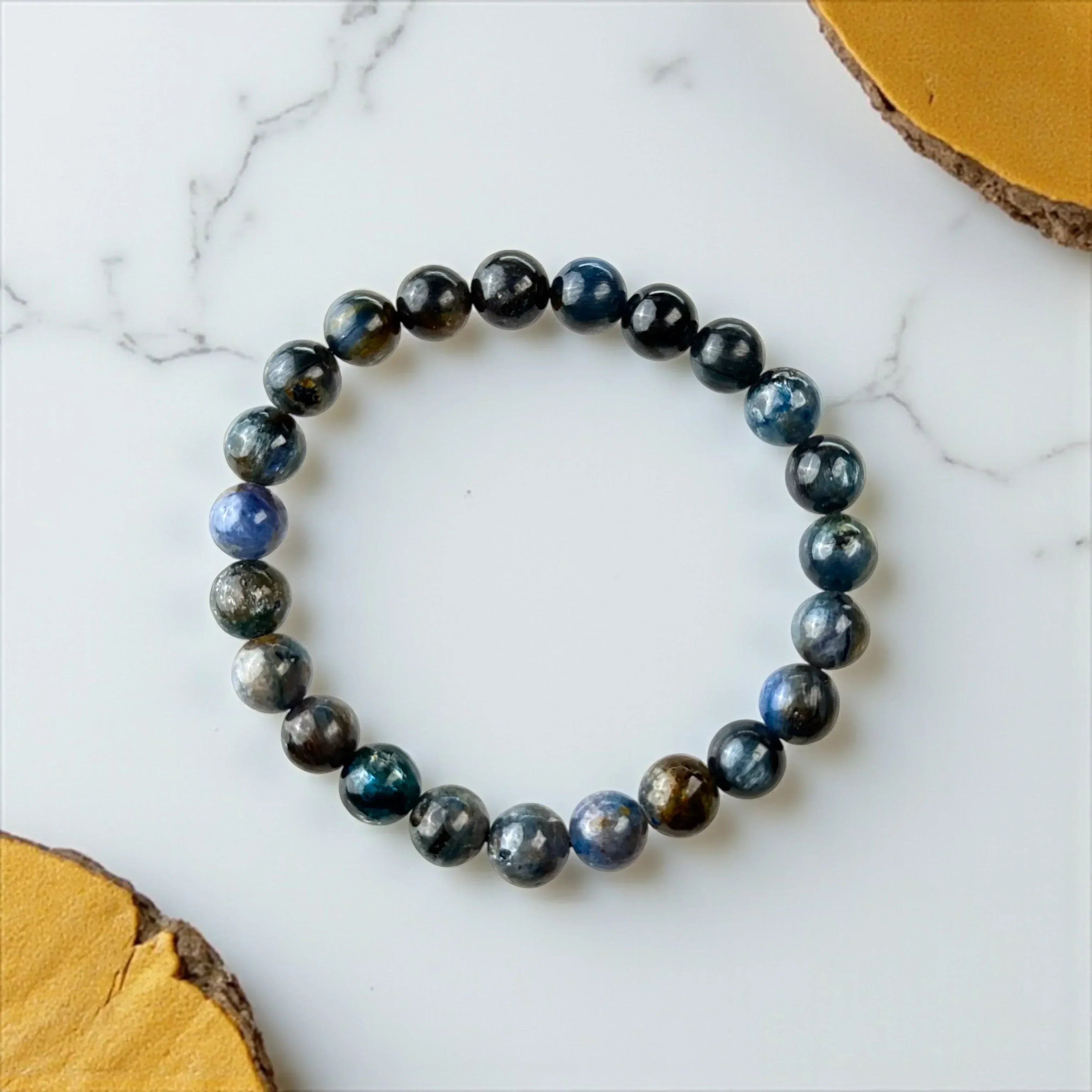 Natural Kynite Stone Bracelet - Classic Round - LA TATVA
