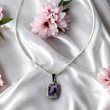 Radiant 925 Silver Amethyst Pendant - LA TATVA