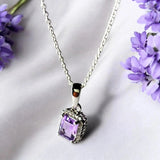 Radiant 925 Silver Amethyst Pendant - LA TATVA