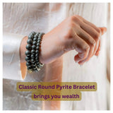 Raw Pyrite Bracelet - Classic Round - LA TATVA