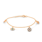 Rose Gold Evil Eye 925 Silver Bracelet - LA TATVA