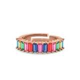 Rose Gold Prism Bliss Ring : Multicolour Band - LA TATVA