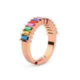 Rose Gold Prism Bliss Ring : Multicolour Band - LA TATVA