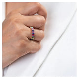 Rose Gold Prism Bliss Ring : Multicolour Band - LA TATVA