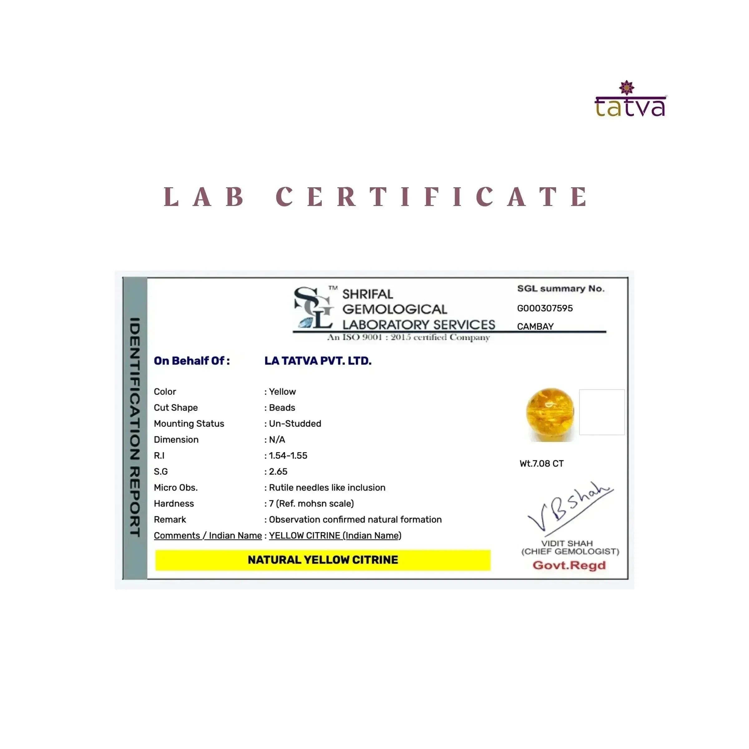 Wealth Stone - Citrine Elegant Diamond - LA TATVA