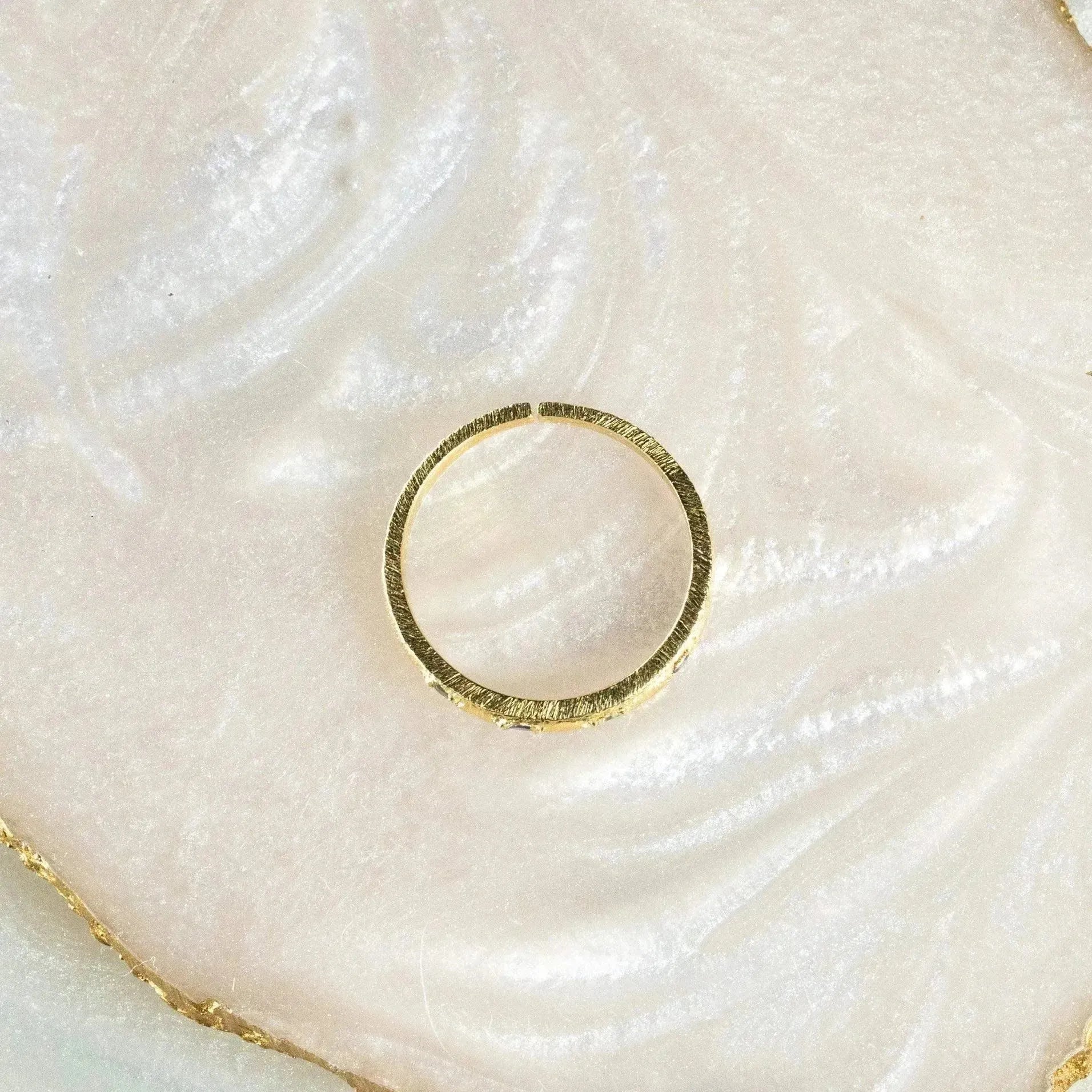 Amethyst and Peridot Infused Adjustable Silver Band - LA TATVA