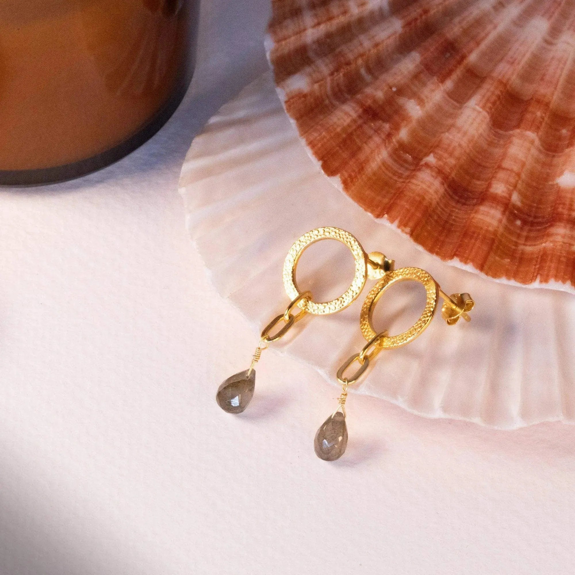 Labradorite Eternal Love danglers - Stone of Emotional Healing - LA TATVA