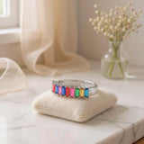 Silver Prism Bliss Ring : Multicolour Band