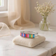 Silver Prism Bliss Ring : Multicolour Band