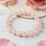 Rose Quartz Bracelet - Elegant Diamond