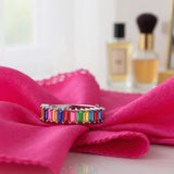 Silver Prism Bliss Ring : Multicolour Band