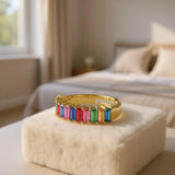 Gold Prism Bliss Ring : Multicolour Band