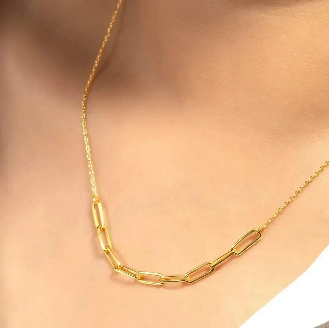 925 Silver Paper Clip Neck Chain - LA TATVA