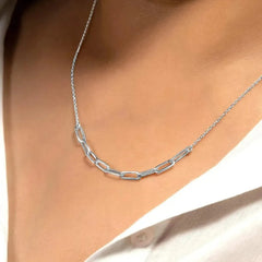 925 Silver Paper Clip Neck Chain - LA TATVA