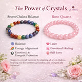 Seven Chakra × Rose Quartz Bracelet Combo - A Meaningful Valentine’s Gift for Her