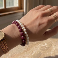 Ruby & Pearl Bracelet Combo