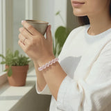 Rose Quartz Bracelet - Elegant Diamond
