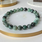 Natural Emerald Stone Bracelet - Classic Round