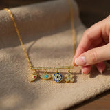 Gold Evil Eye 925 Silver Necklace