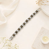 Metal Raw Pyrite Bracelet - Silver