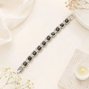 Metal Raw Pyrite Bracelet - Silver