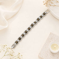 Metal Raw Pyrite Bracelet - Silver