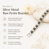 Metal Raw Pyrite Bracelet - Silver