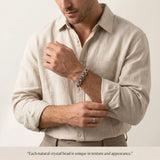 Metal Raw Pyrite Bracelet - Silver