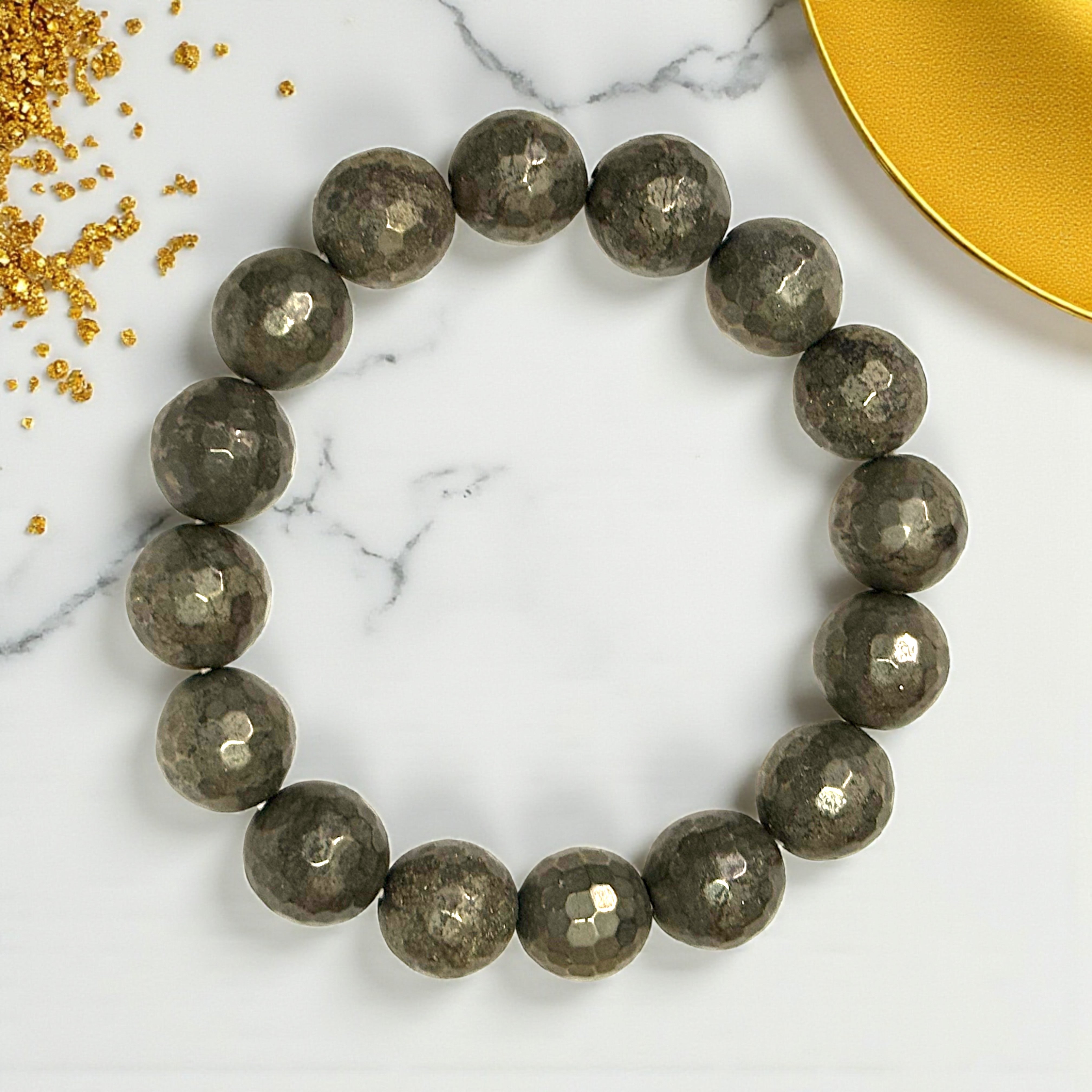 Raw Pyrite Bracelet - Elegant Diamond