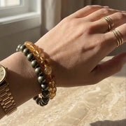 Crystal Stack Wealth Edit – Citrine & Pyrite Bracelets